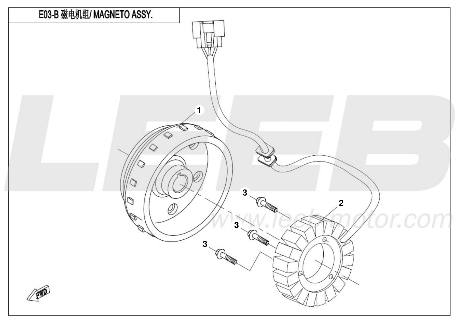 E03-B MAGNETO STATOR ASSY(HIGH POWER)