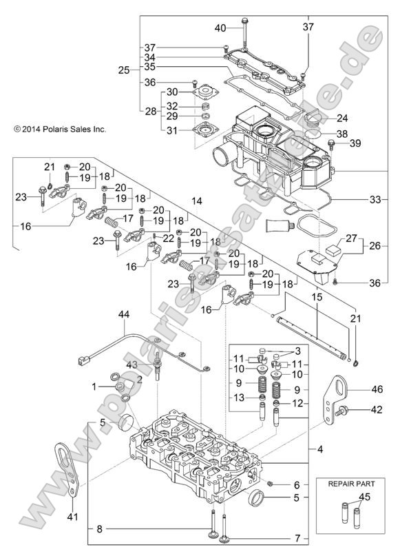 Engine, Cylinder Head and Bonnet