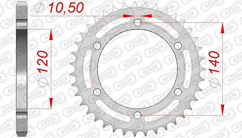 afam_kettenrad_hinten_16605 AFAM Kettensatz Stahl 525 XRR 16x38 - Kawasaki ZR-7 1999-03