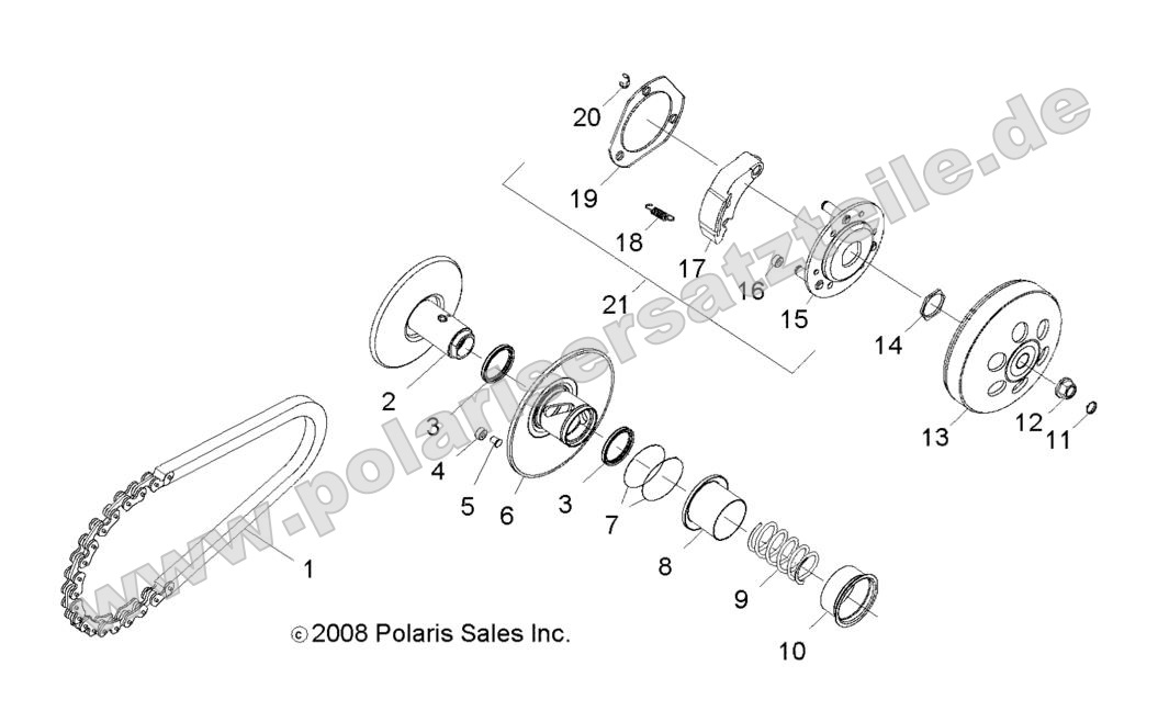 DRIVE TRAIN, CLUTCH, SECONDARY DRIVE TRAIN, CLUTCH, SECONDARY