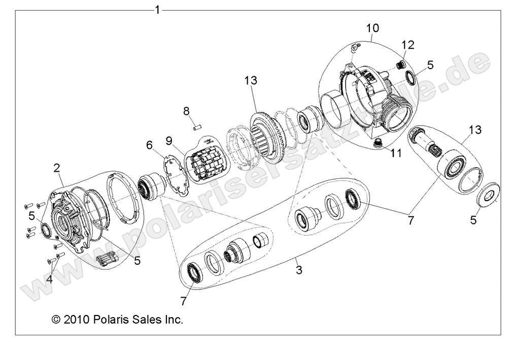 DRIVE TRAIN, FRONT GEARCASE INTERNALS DRIVE TRAIN, FRONT GEARCASE INTERNALS