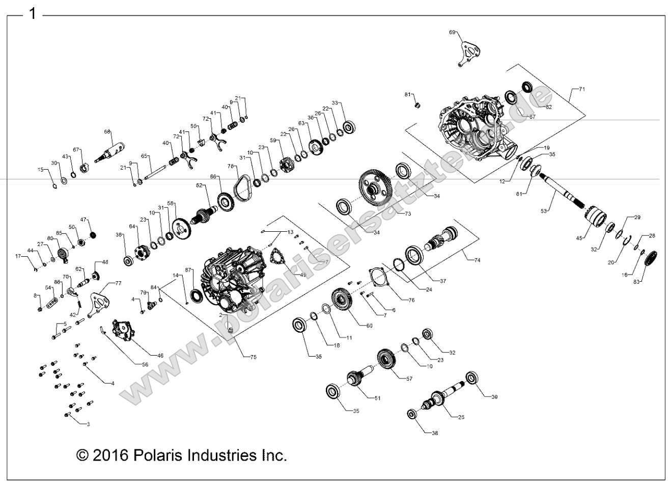 Drive Train, Main Gearcase Internals (701795) Drive Train, Main Gearcase Internals (701795)