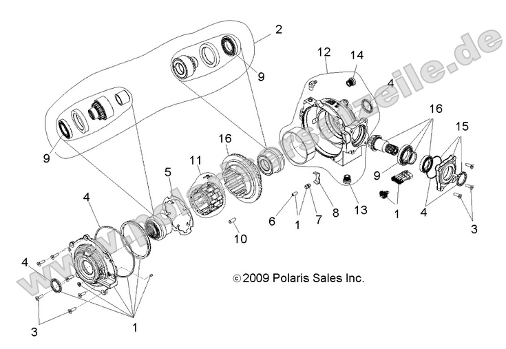 drive train front gearcase internals (Built 3/04/10 and Before) drive train front gearcase internals (Built 3/04/10 and Before)