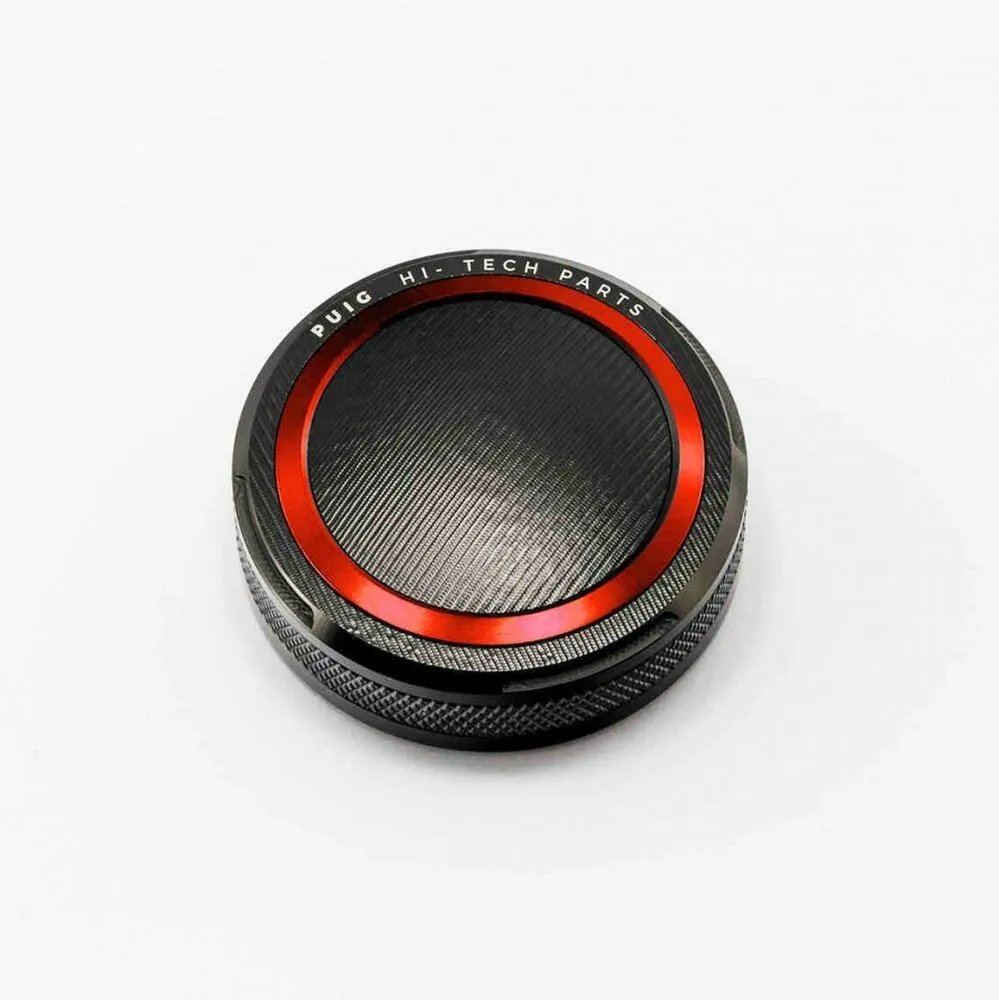 Puig Abdeckung Bremsflüssigkeitsbehälter Rund 56 mm - schwarz/rot