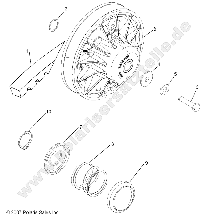 Drive Train, Secondary Clutch Drive Train, Secondary Clutch