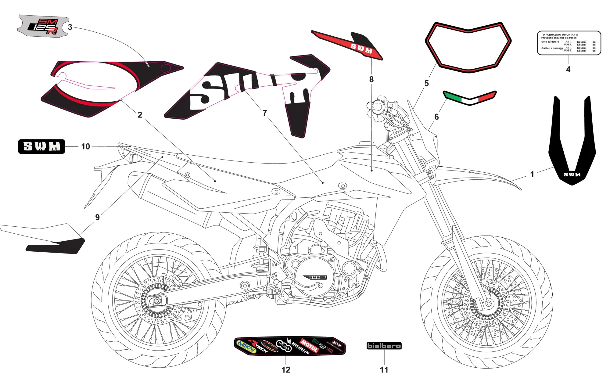 Aufkleber SM Motard Standard Aufkleber SM Motard Standard