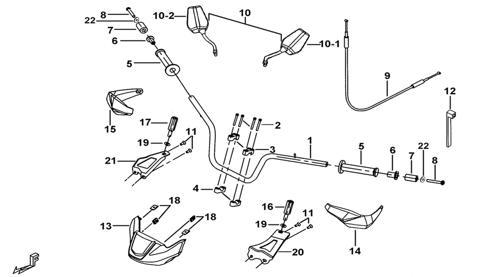 Lenker, Spiegel & Bowdenzug