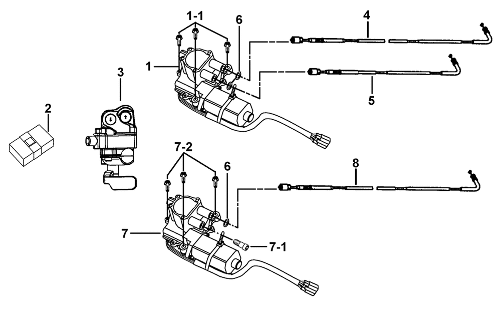Stellmotor, Schalter & Kontrolleinheit Getriebe vo.