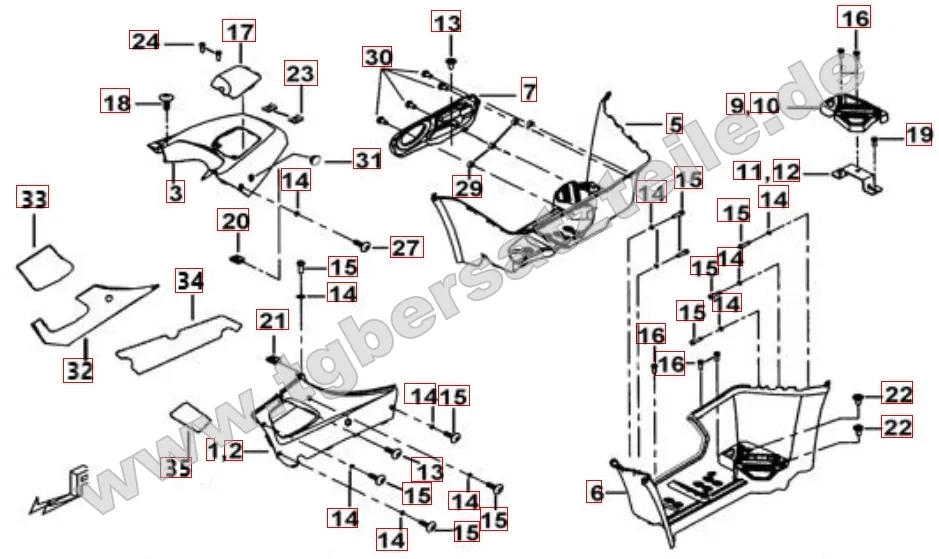 Fußstütze - Tankabdeckung Fußstütze - Tankabdeckung