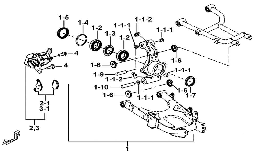 Bremssattel & Achsschenkel hinten