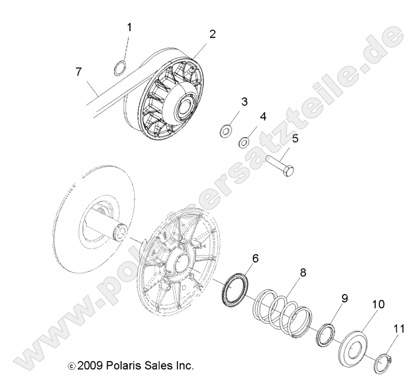 DRIVE TRAIN, SECONDARY CLUTCH DRIVE TRAIN, SECONDARY CLUTCH