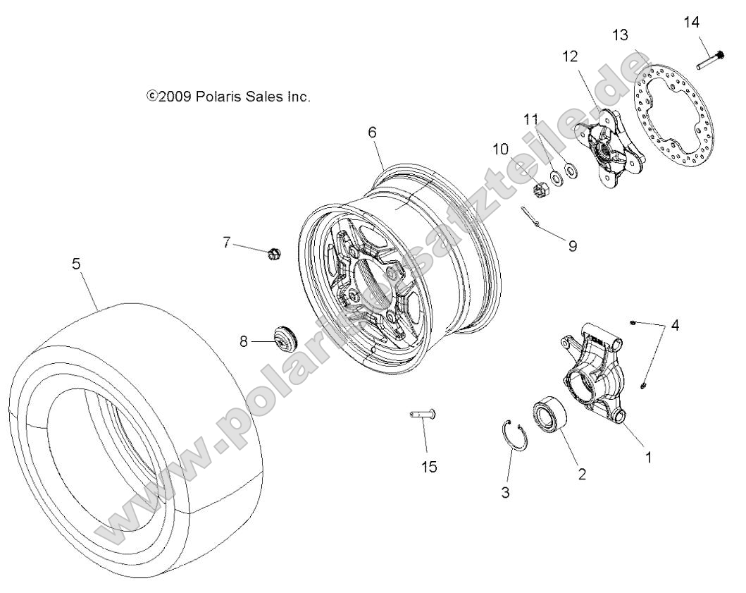 Wheels, Rear and Hub (49ATVWHEELREAR10SPXP550)