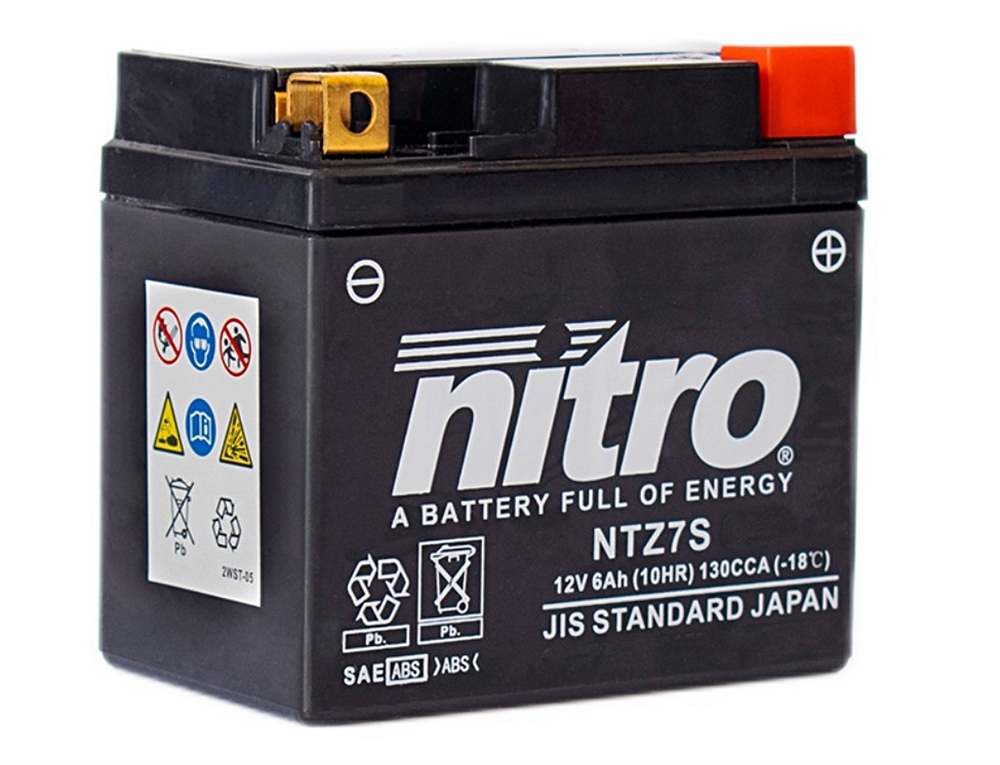 Nitro NTZ7S-BS AGM Batterie 12V 6AH - Einbaufertig (YTZ7S FTZ7S GTZ7S) Nitro NTZ7S-BS AGM Batterie 12V 6AH - Einbaufertig (YTZ7S FTZ7S GTZ7S)