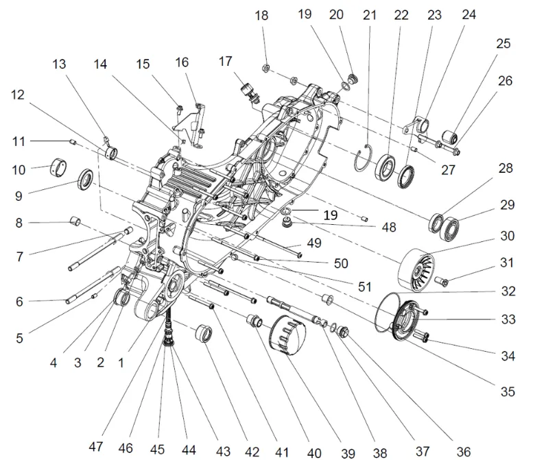 Kurbelgehäuse - links Kurbelgehäuse - links
