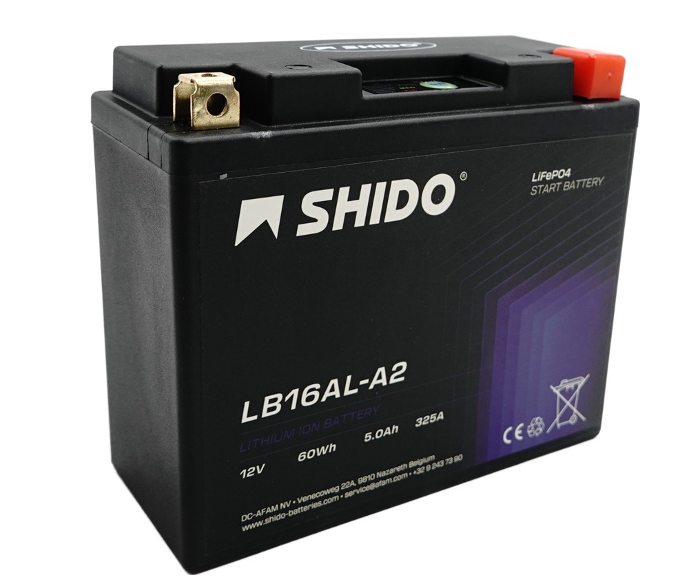 Shido LB16AL-A2 Lithium Ionen Batterie 12V LiFePO4 (YB16AL-A2 CB16AL-A2)