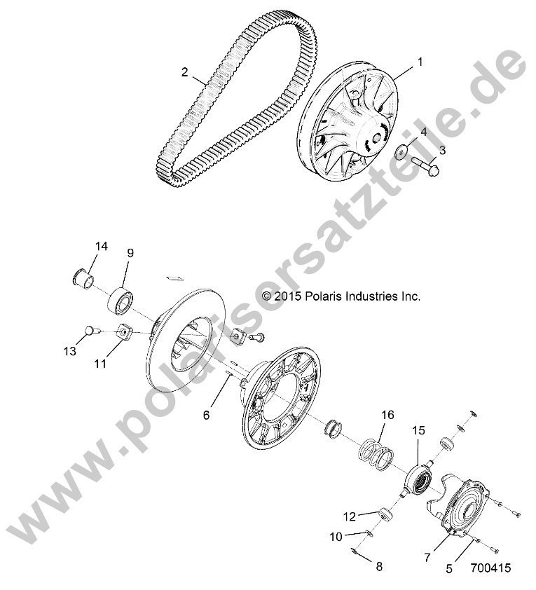 DRIVE TRAIN, SECONDARY CLUTCH DRIVE TRAIN, SECONDARY CLUTCH