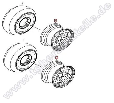 Reifen onroad u. Stahlfelgen