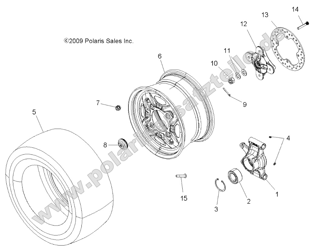 Wheels, Rear and Hub (49ATVWHEELREAR10SPXP550)
