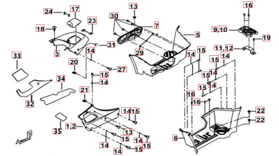 Fußstütze-Tankabdeckung silber edition