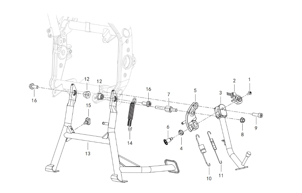 Hauptständer, Seitenständer Hauptständer, Seitenständer