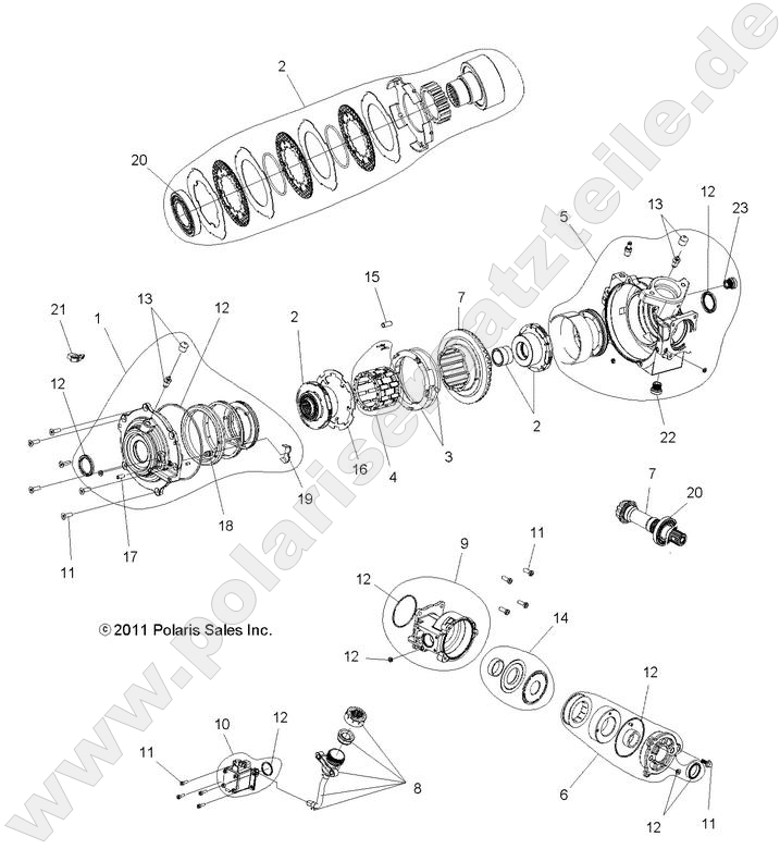 DRIVE TRAIN, FRONT GEARCASE INTERNALS DRIVE TRAIN, FRONT GEARCASE INTERNALS