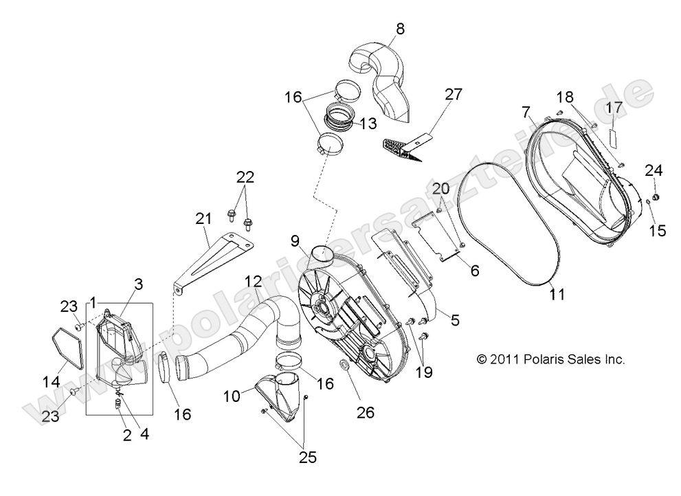 DRIVE TRAIN, CLUTCH COVER and DUCTING DRIVE TRAIN, CLUTCH COVER and DUCTING