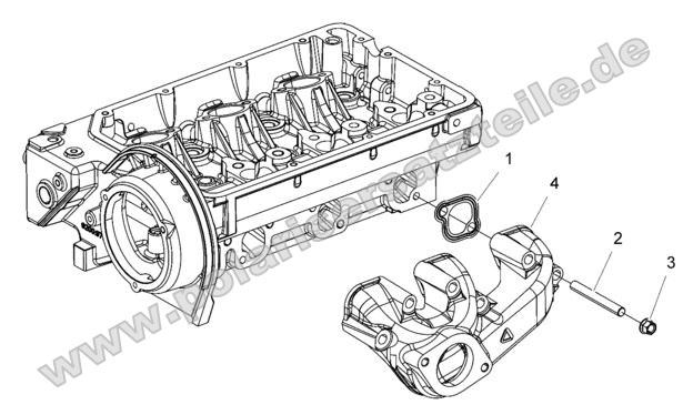 Engine, Exhaust Manifold w/ Front Outlet