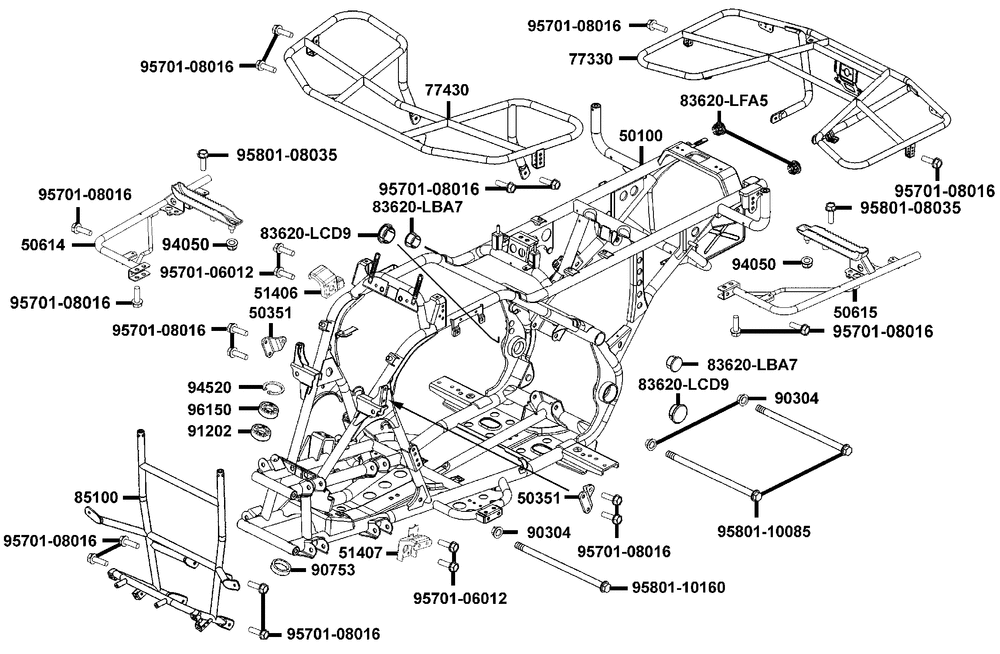 Rahmen Chassis, Rahmenteile & Gepäckträger