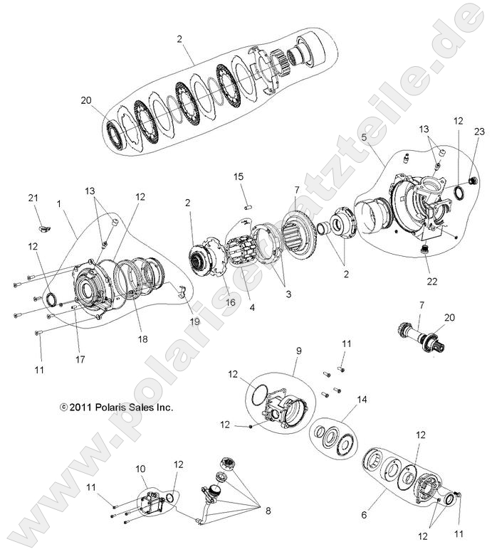 DRIVE TRAIN, FRONT GEARCASE INTERNALS