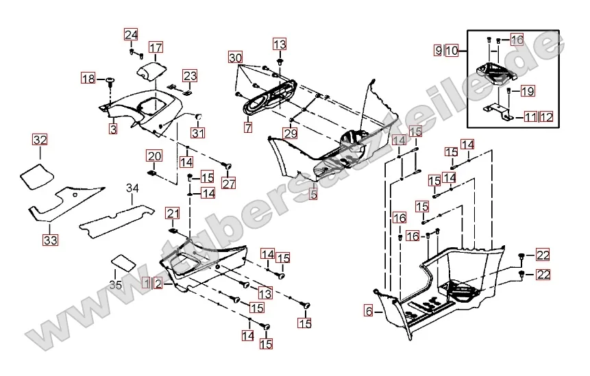 Fußstützen - Tankabdeckung Fußstützen - Tankabdeckung