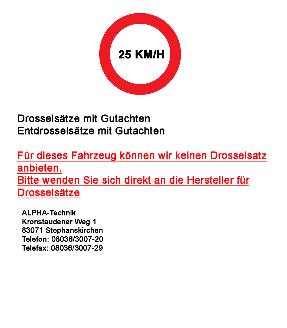Drossel- / Entdrosselsätze