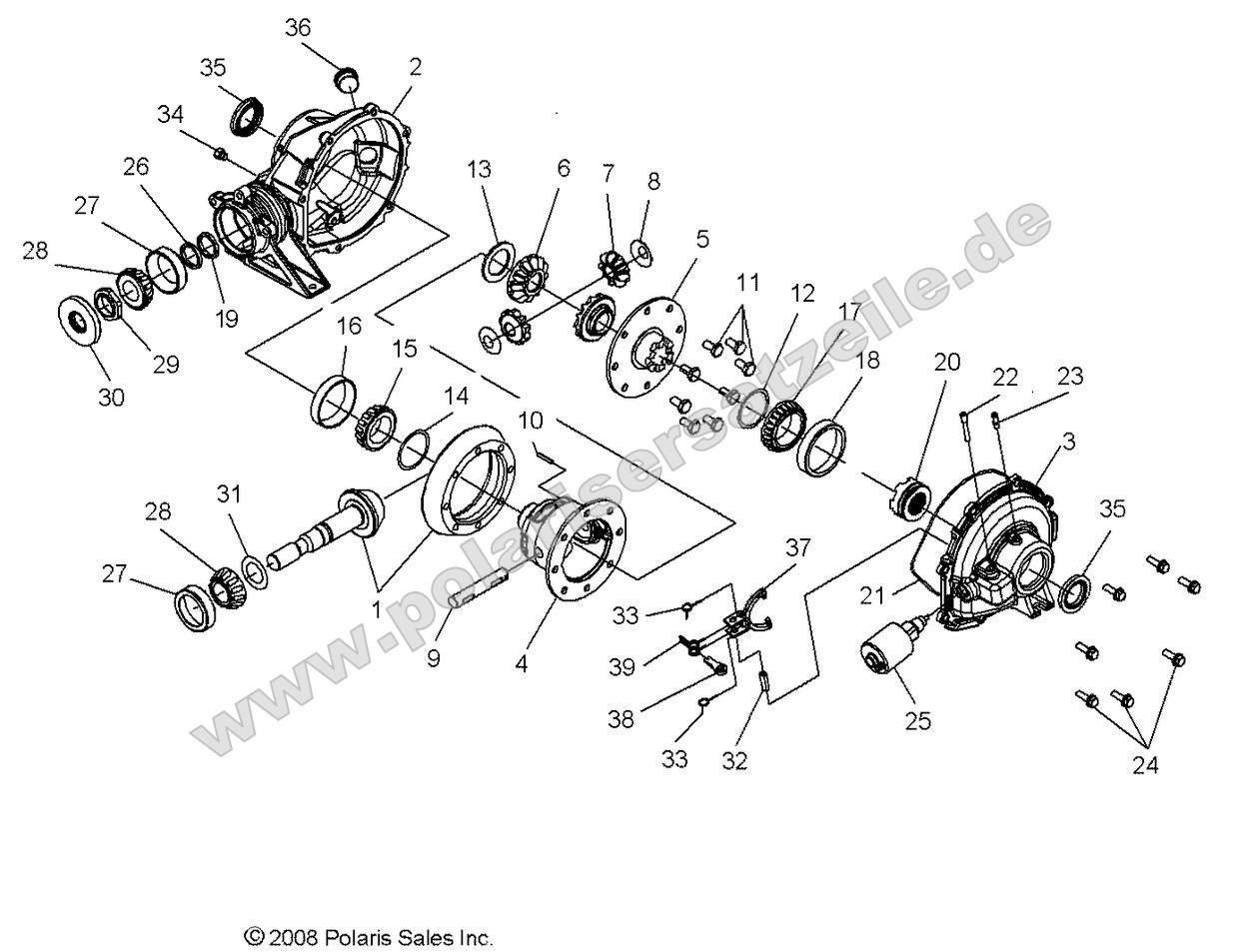 Drive Train, Rear Gearcase Drive Train, Rear Gearcase