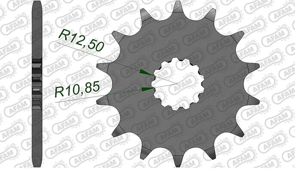 afam_ritzel_vorne_27500 AFAM Kettensatz Stahl 520 XMR2 16x39 - Suzuki GS 500 E 1989-93