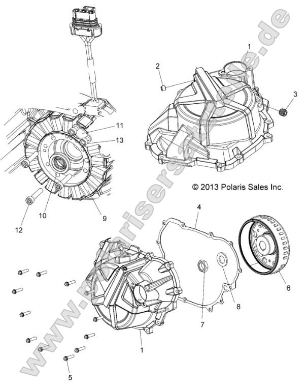 Engine, Stator Cover and Flywheel Engine, Stator Cover and Flywheel