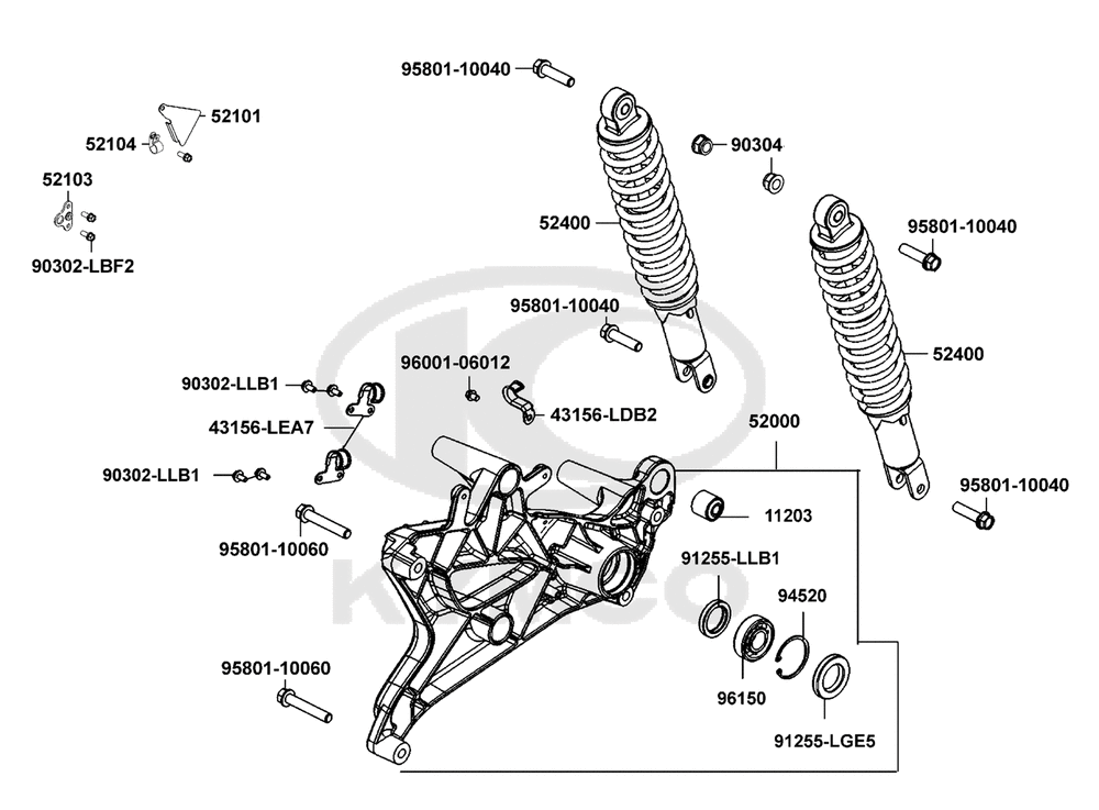 Stoßdämpfer hinten & Schwingarm