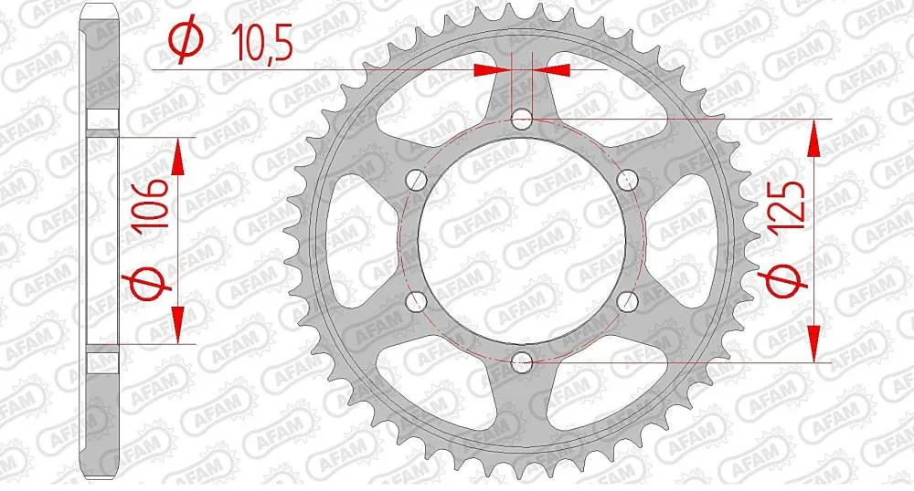 afam_kettenrad_hinten_86605 AFAM Kettensatz Stahl 525 XSR2-G 16x47 - Triumph 675 Speed Triple 2007-12