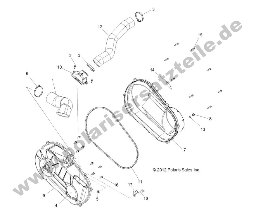 DRIVE TRAIN, CLUTCH COVER and DUCTING DRIVE TRAIN, CLUTCH COVER and DUCTING