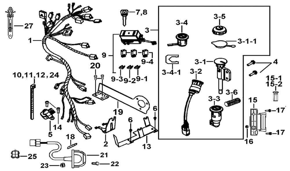 Kabelbaum, Elektrik & Schlosssatz