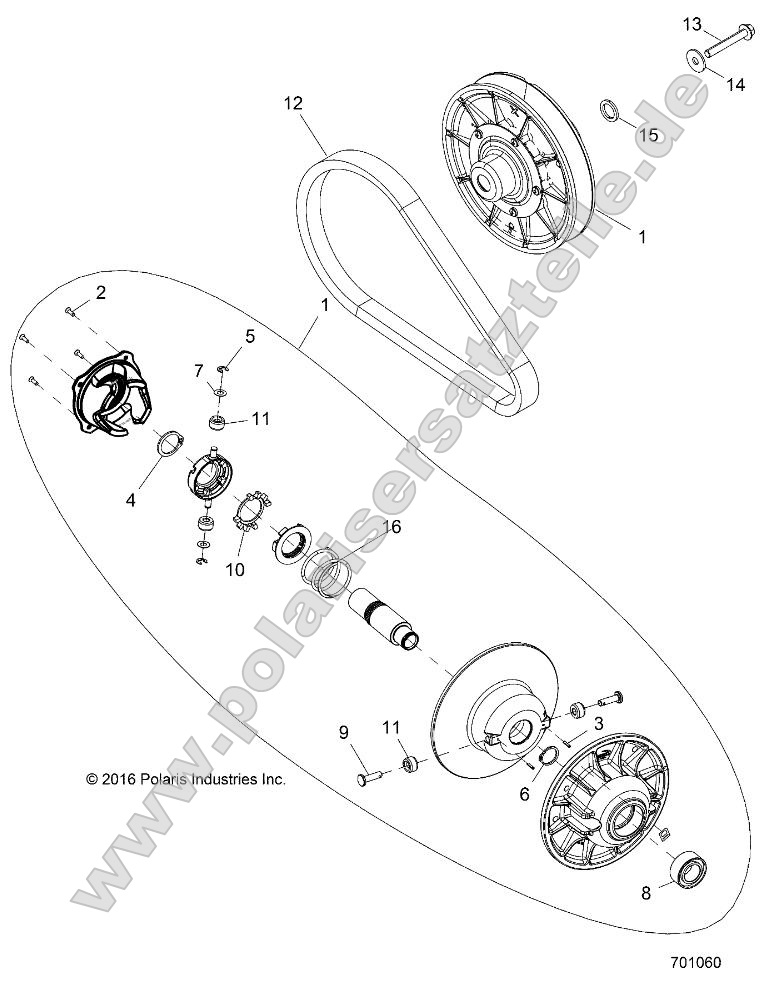 Drive Train, Secondary Clutch (701060)
