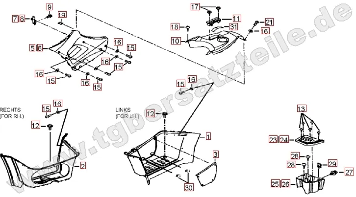 Fussstützen und Tankabdeckung Fussstützen und Tankabdeckung