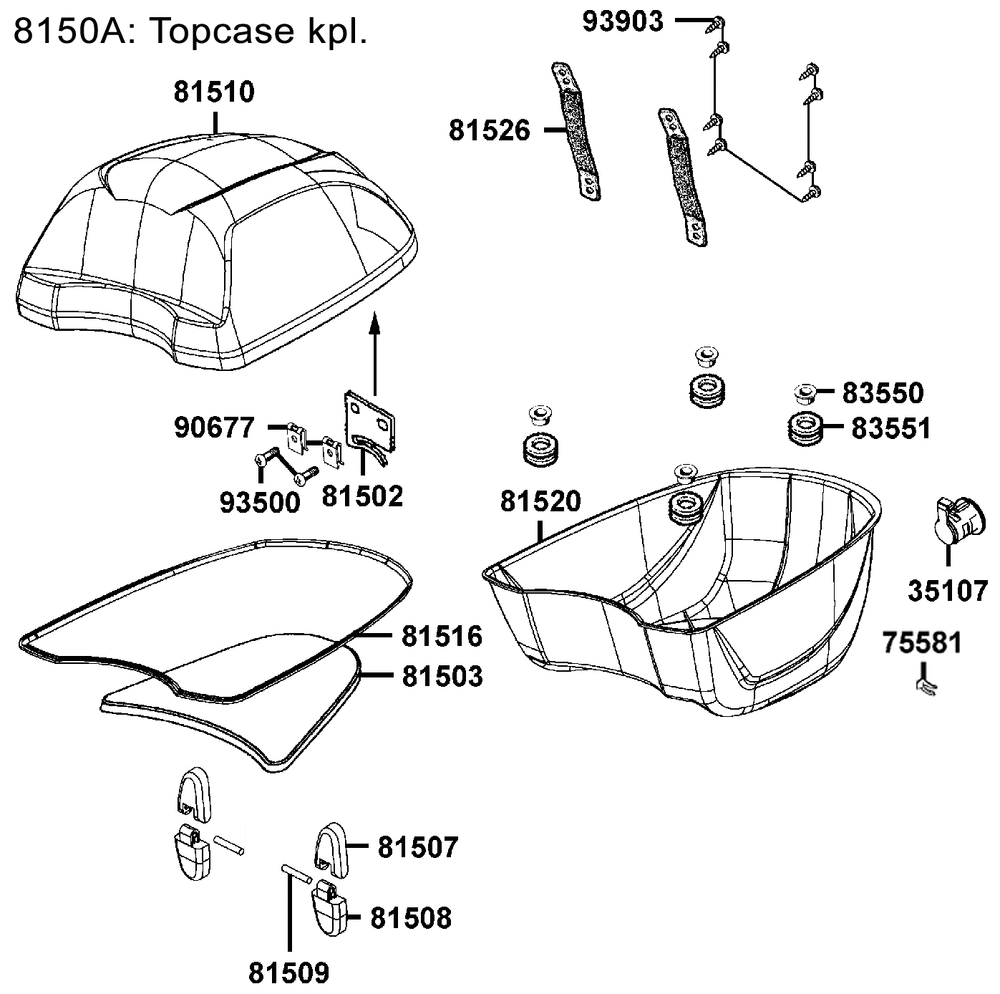 Topcase Einzelteile Topcase Einzelteile
