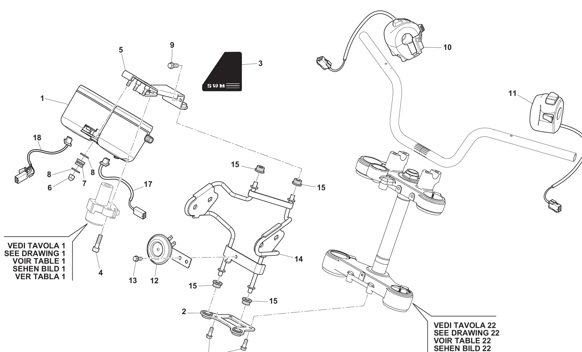 Tachometer / Lenkerschalter Tachometer / Lenkerschalter