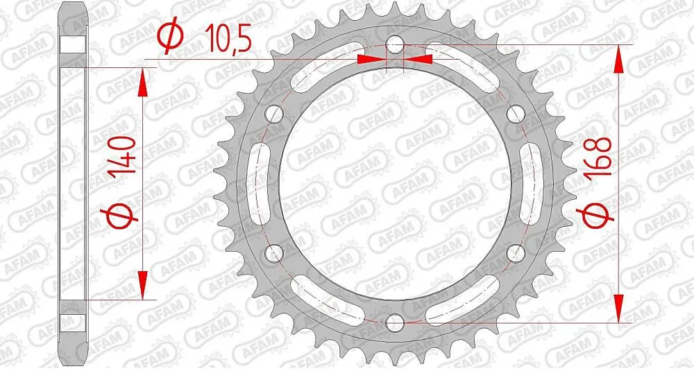 afam_kettenrad_hinten_92635 AFAM Kettensatz Stahl 525 XRR 16x42 - BMW F 800 GS (10.5mm) 2006-18