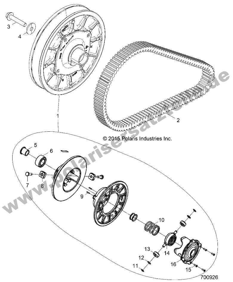 DRIVE TRAIN, SECONDARY CLUTCH DRIVE TRAIN, SECONDARY CLUTCH