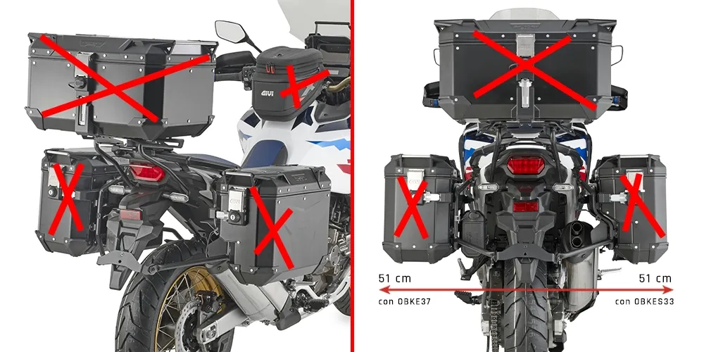 Givi Seitenkofferträger für Monokey CAM Side Koffer mit Versatz rechts - Honda CRF 1100 L 2020-24