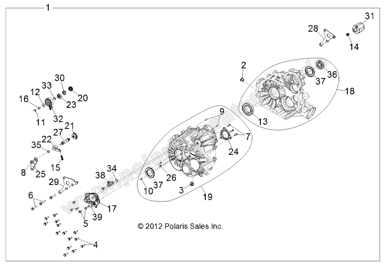 DRIVE TRAIN, MAIN GEARCASE DRIVE TRAIN, MAIN GEARCASE