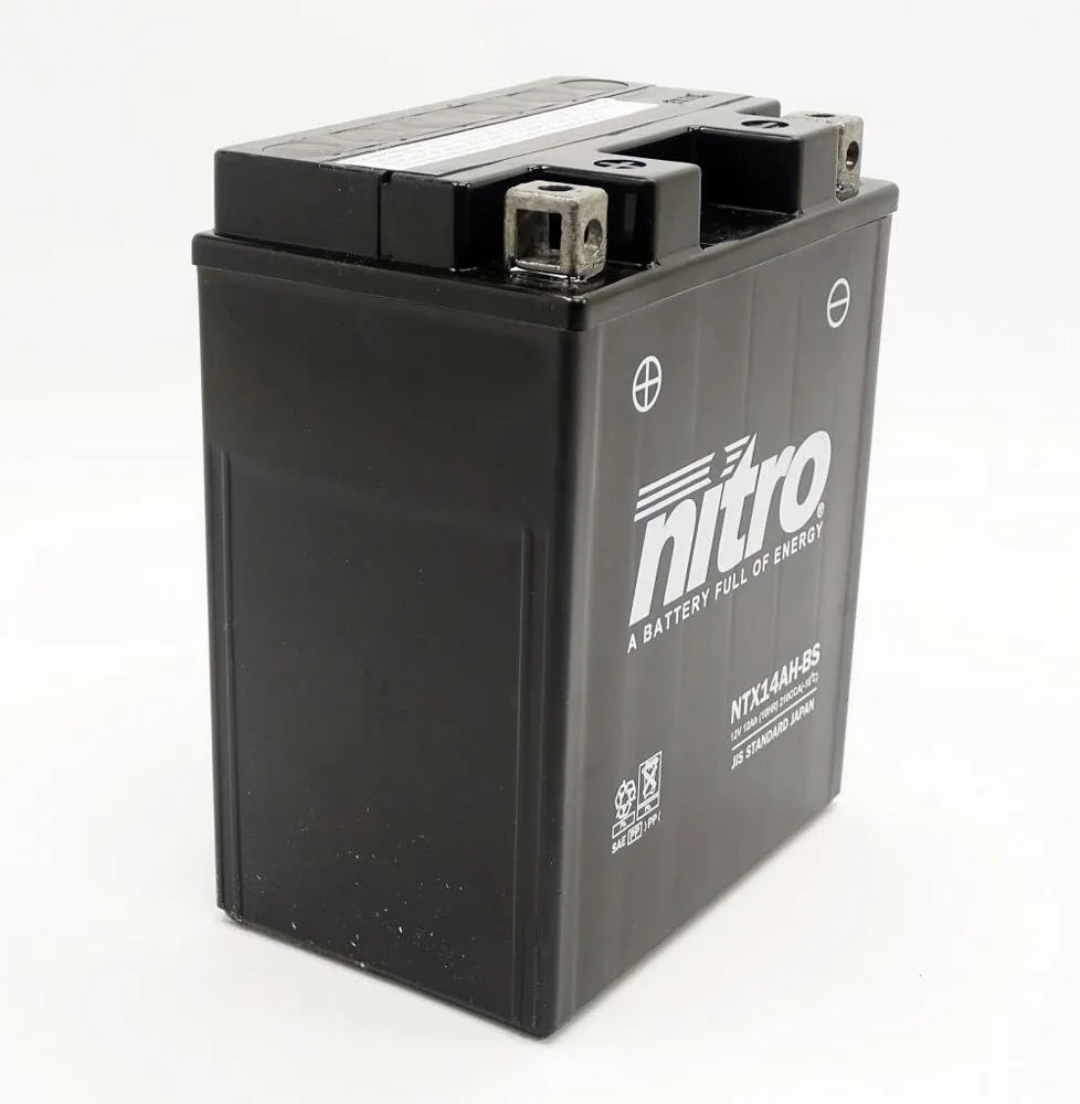 Nitro NTX14AH-BS / YTX14AH-BS AGM Batterie 12V 12AH - Einbaufertig (YB14A-A2)