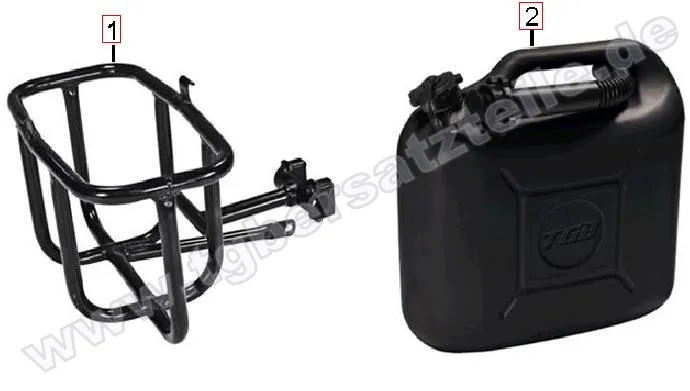 Benzinkanister und Halter