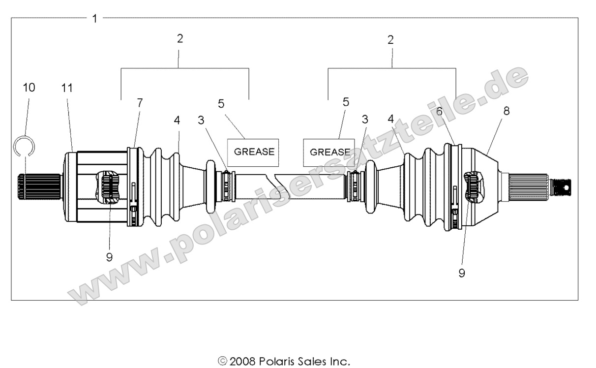 DRIVE TRAIN, FRONT HALF SHAFT DRIVE TRAIN, FRONT HALF SHAFT