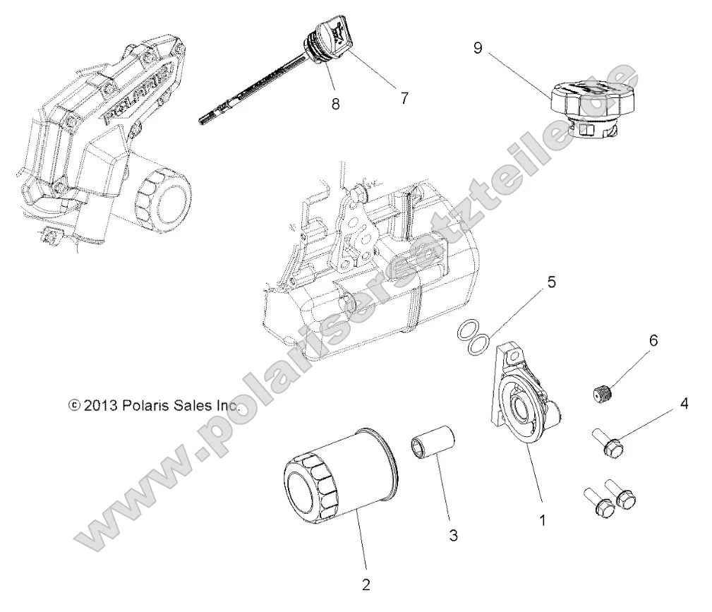 Engine, Oil Filter and Dipstick